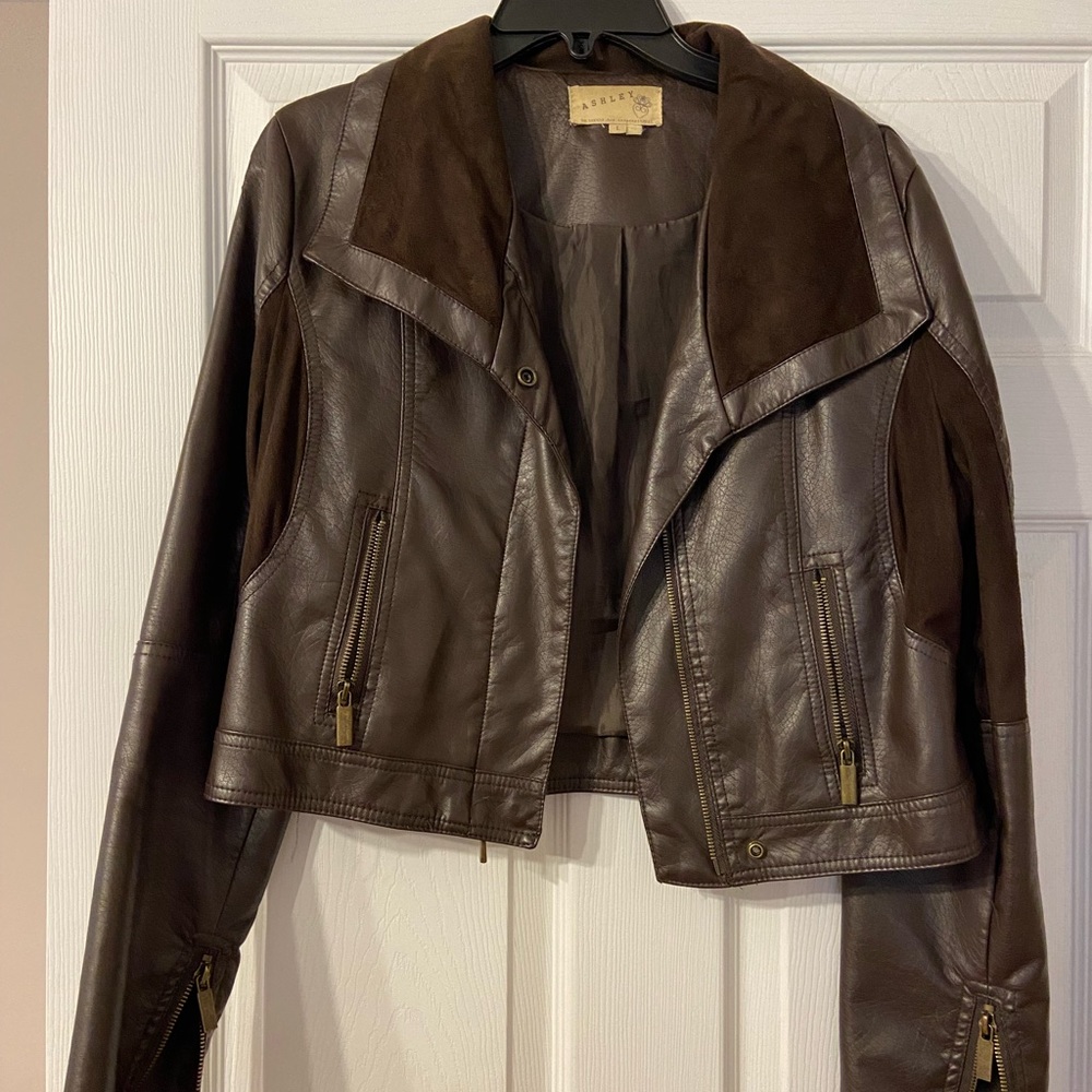 Brown leather jacket